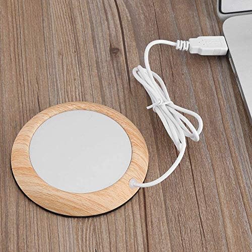 USB Wood Grain Cup Warmer Cup Mug Warmer for Tea Coffee or Milk Heat Beverage Mug Mat Home Office Desktop Heated Coffee Tea Mug Pad(1#)