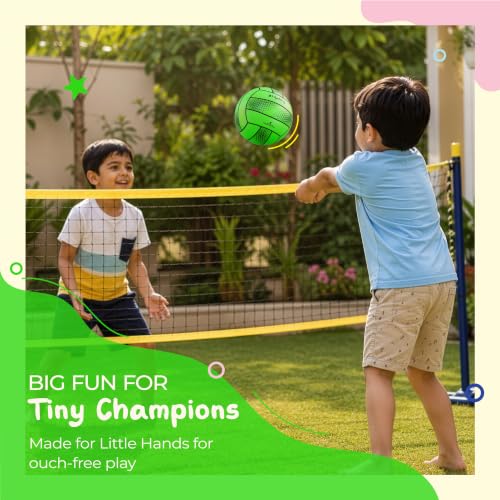 Image of Lifelong Mini Volleyball for Kids | Soft PVC Volleyball | Lightweight | Indoor & Outdoor Play | Beach, Pool & Playground | Green | 5.8 inches