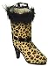 Leopard Print Boot with Fur Ornament -Christmas Holiday Ornament Gift