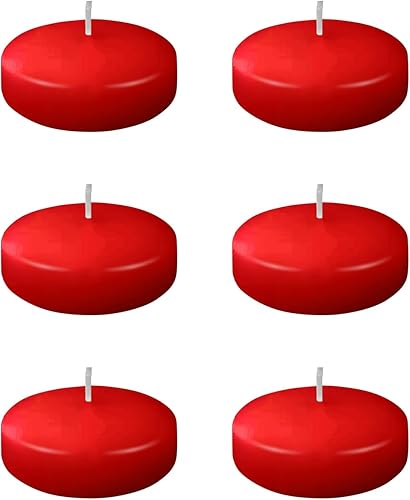 Miniatura 7 de Paquete de 4 centros de mesa de velas flotantes, velas flotantes rojas de 2 pulgadas sin perfume, velas de larga duración de 5 horas para el día de