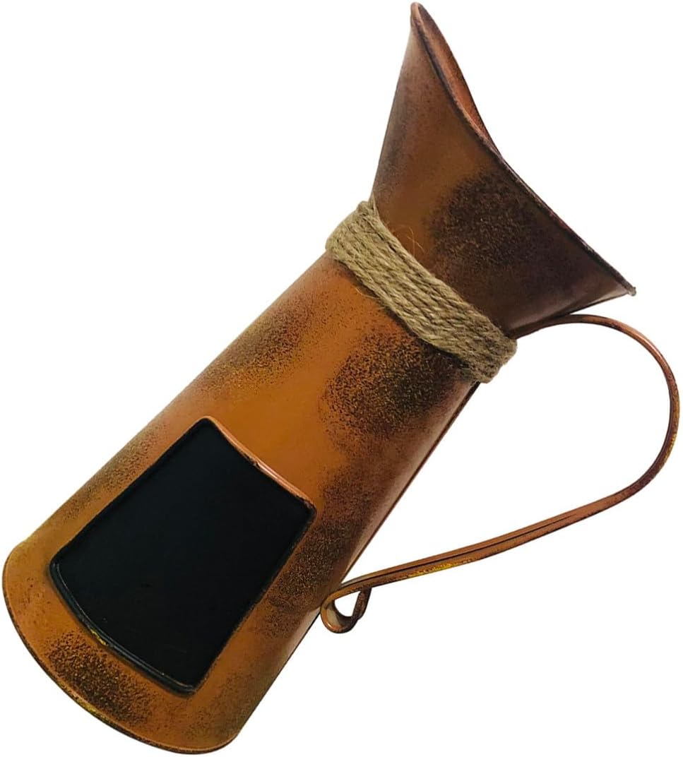 Iron Coffee Pitcher with Blackboard Handle Desktop Ornament Orange