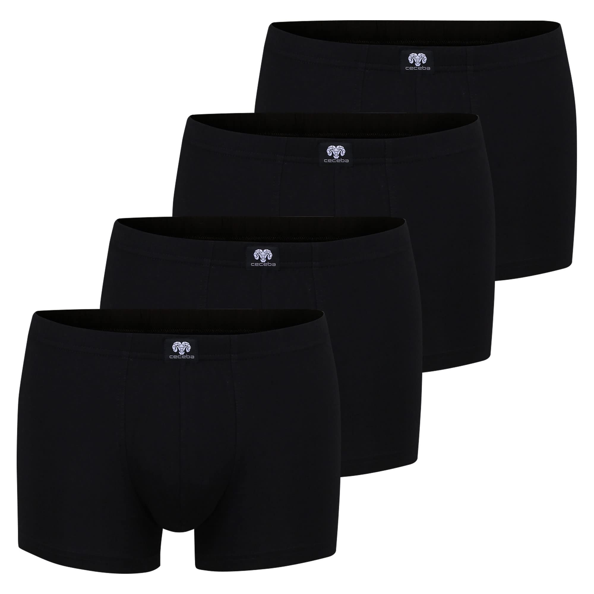 Ceceba Herren Short-Pants, Elastan, Baumwolle, Single Jersey, blau, Melange, 2er Pack
