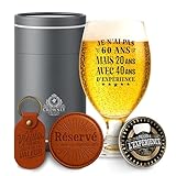 CROWNLY CRYSTAL® Cadeau Homme 60 Ans Cadeau Personnalisé 60 Ans Decoration Anniversaire Verre À Biere