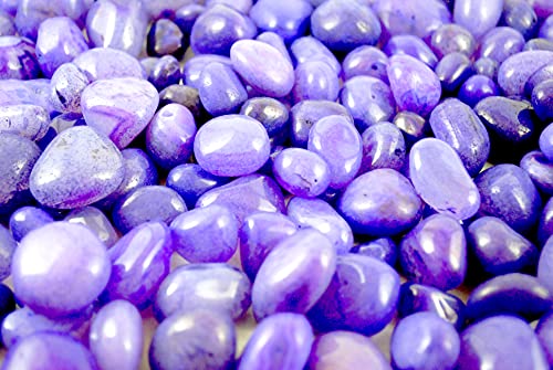 Image of Purple Onyx Pebbles for Decoration - Pebbles Stones for Fish Tank Aquarium, Fountain, Table Decor - Decorative Stones and Pebbles for Home /Garden Decor (2.9 Kgs, Purple Onyx)