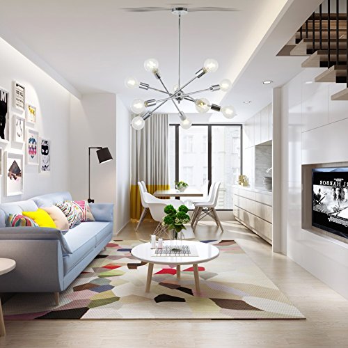 Bonlicht Sputnik Chandelier Chrome 10 Lights Pendant Lighting Modern Sputnik Light Vintage Ceiling Light Fixture Ul Listed #TOP1