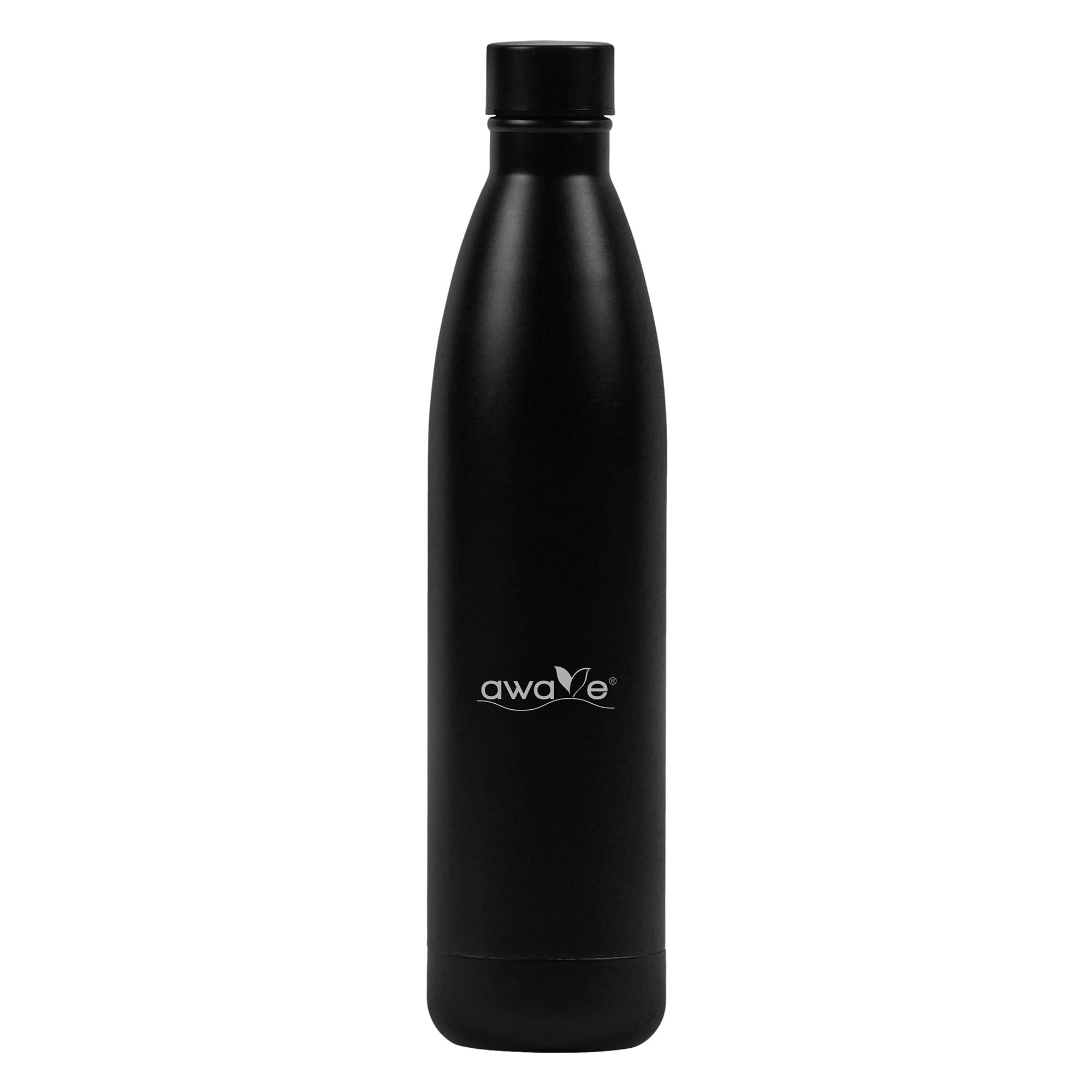 Botella térmica de acero inoxidable de 750 ml negra AWAVE con doble pared aislada