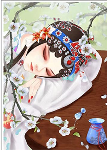 Broderie Point de Croix 11CT Facile Toile Imprimée Fille d'Opéra 40x50cm