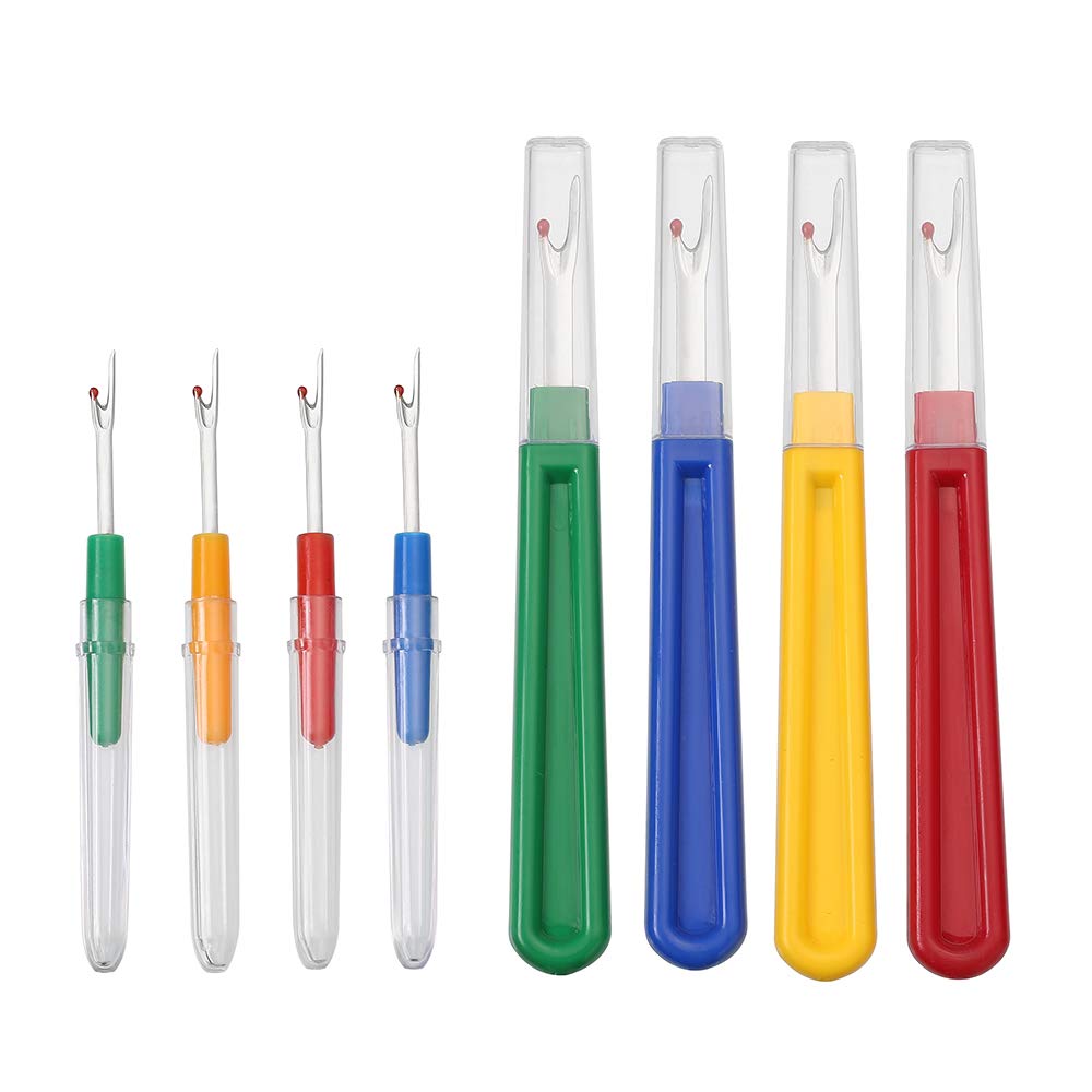 Seam Rippers for Sewing - Borogo Seam Ripper and Thread Remover Kit for Sewing 4 Big and 4 Small Stitch Ripper Tool and 1 Thread Snips