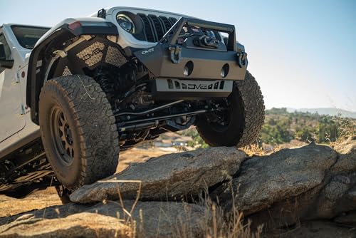 Image of DV8 Front Skid Plate for 2018-26 Jeep Wrangler JL & 2020-26 Gladiator JT | Differential Protection, Protects the Front Differential & Pinion, 5mm Steel Construction, Fully Bolt-On, Powder Coated Black