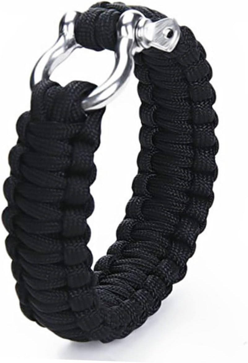 Durable Paracord Survival Bracelet with Stainless Steel Shackle – Camping, Hiking, Emergency Gear