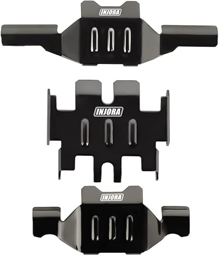 INJORA Armadura de chasis de placa deslizante Protector de eje delantero y trasero de acero inoxidable para TRX4M actualización 118 RC Crawler