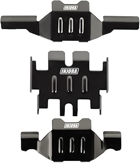 INJORA Skid Plate Chassis Armor Front and Rear Axle Protector Stainless Steel for TRX4M Upgrade 1/18 RC Crawler