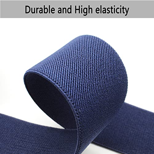 Dortrue 2 Inch 5 Yards Navy Blue Sewing Elastic Band Heavy Stretch High Elasticity Elastic Spool For Sewing Pants Waistband, Straps, Craft Diy Projects #TOP2