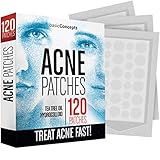 Acne Patches (120 Pack), Tea Tree Oil and Hydrocolloid Pimple Patches for Face, Zit Patch (3 Sizes), Blemish Patches, Acne Dots, Pimple Stickers, 100% All Natural Acne Patch and Pimple Patch