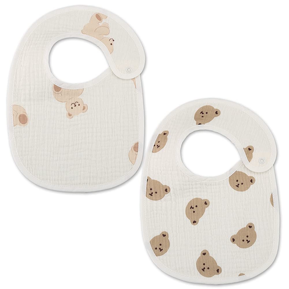 Lot De 2 Bavoirs Bébé Coton Bio Imperméable – Bavoirs Étanchés Lavables, 0-36 Mois – Anti-Bave & Anti-Taches