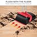 NACENA Broom and Dustpan Set, 52-in Long Adjustable Handle Broom Dustpan Combo with Dustpan Teeth to Automatically Clean Hair Suitable for Home Kitchen Office Hall Floor（Black&Red）