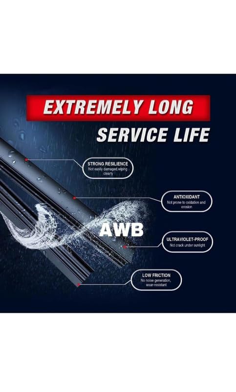 Image of AWB Front Wiper Blades With Rear Wiper Blade Set Compatible with BMW X1 allroad 2016-2022 Replacement Windshield Wipers 26 inch+16 inch+14 inch (Set of 3)