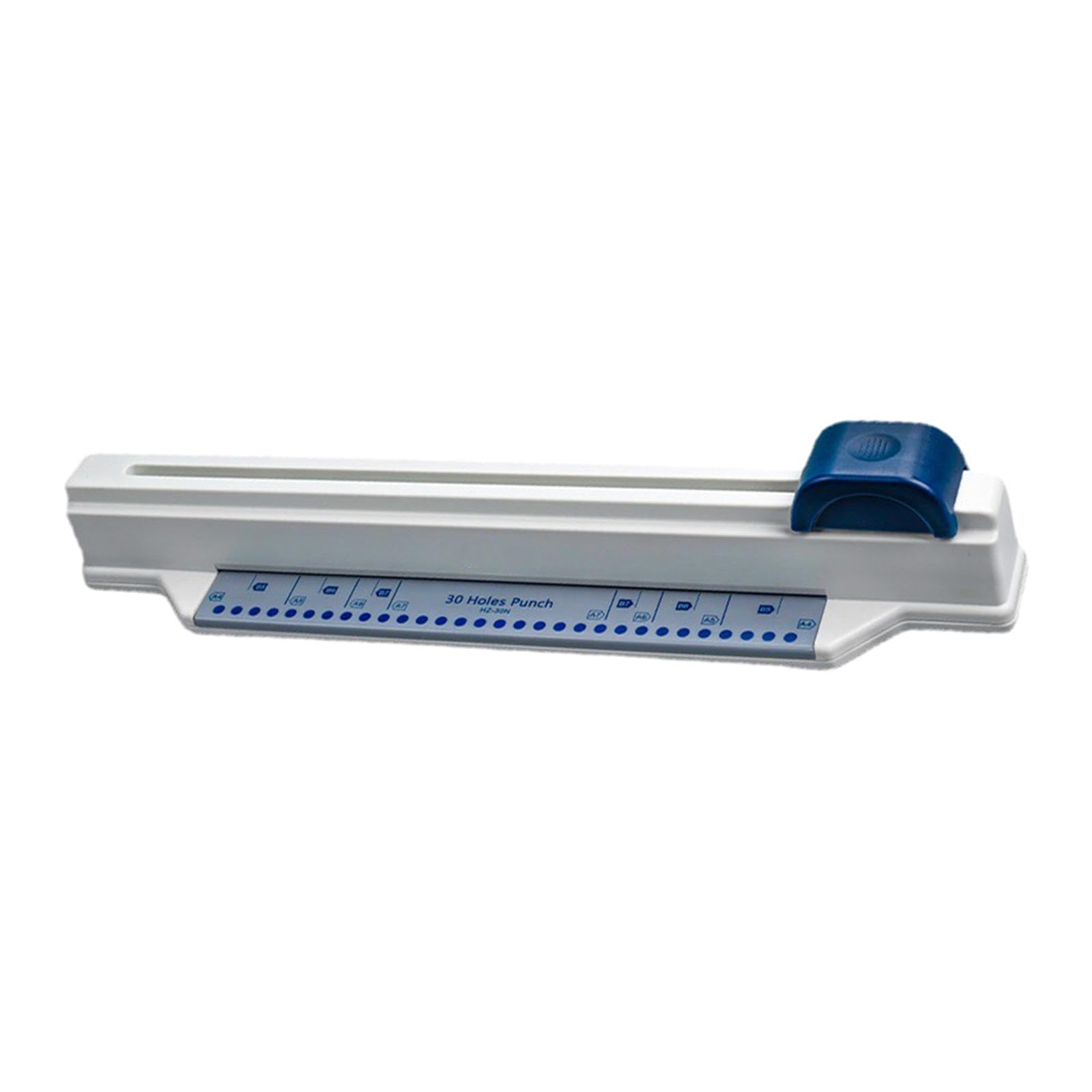 Perforadora de Escritorio de 30 Agujeros, Bolsa de Metal Duradera Y Ajustable, Versátil, Perforadora Manual de Papel A4 para Manualidades, Azul, Individual