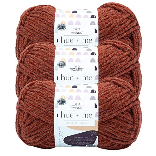 Image of Lion Brand Yarn, Hue + Me Chunky Yarn for Crocheting, Knitting, and Crafts, Spicy, 3 Pack