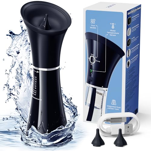 KAUGIC - KAUGIC Upgraded Ear Wax Removal with One-Piece Waste Tank, Safe Ear Cleaner with Smart Water Temperature Sensor, Effective Ear Irrigation Kit with 4 Pressure Levels & USB-C Cable, IPX7, Black