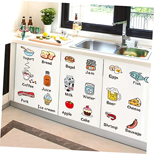 Calcomanías decorativas de comida para refrigerador de PVC fáciles de remover 5