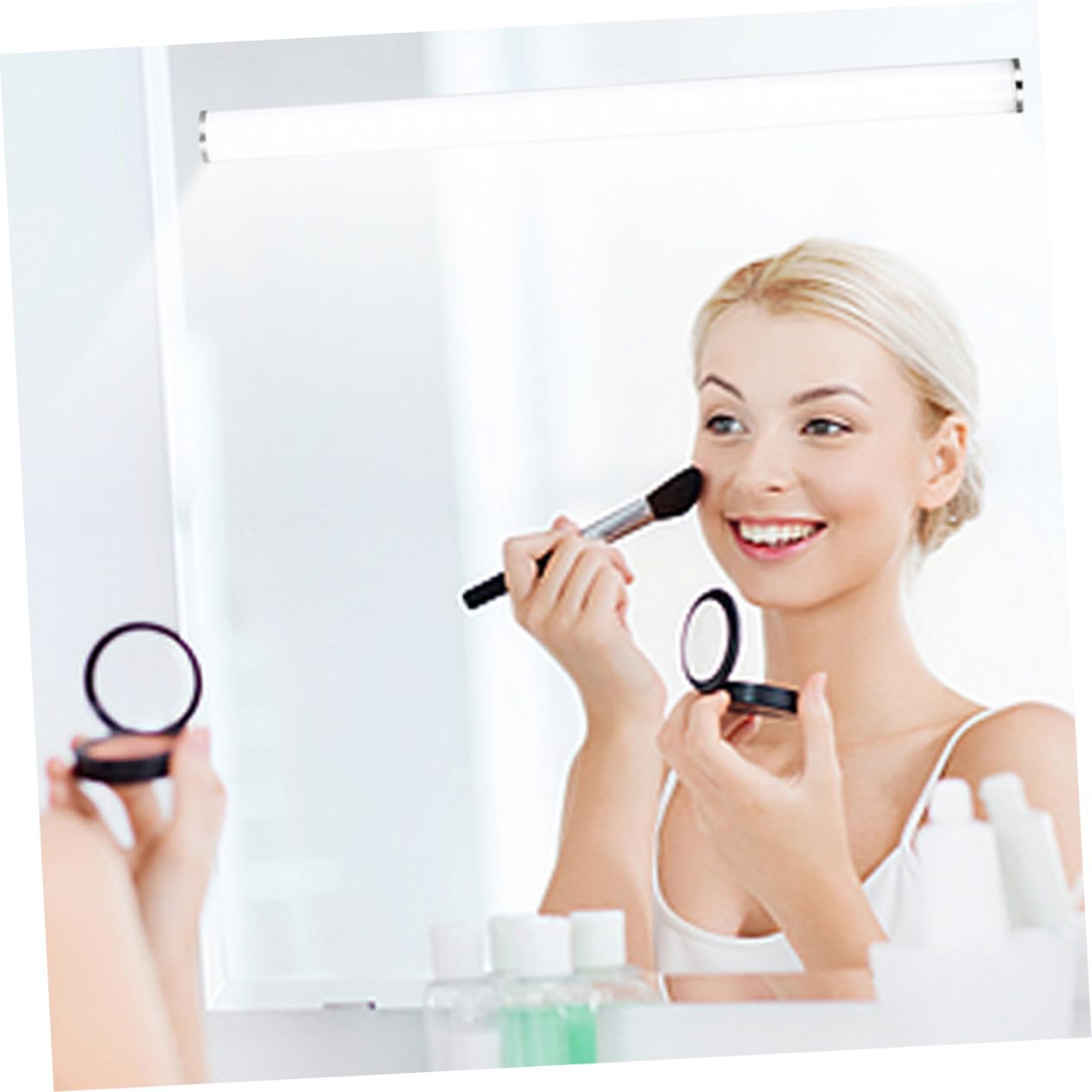 IMIKEYA Barra de Luz LED Recargable para Espejo con Ventosa Iluminación Moderna para Baño Compatible con Espejos de Luz y Fácil de Instalar para Maquillaje y Tocador