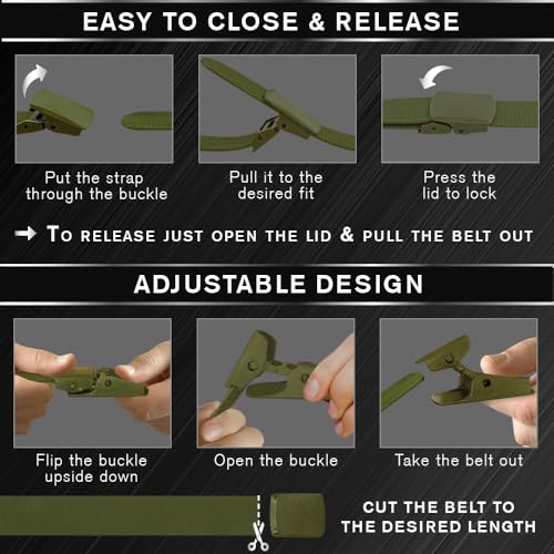 Image of TECEUM Tactical Belt - Heavy-Duty & Quick Release - Military, Work, Rigger, Duty & Utility Belt for Men