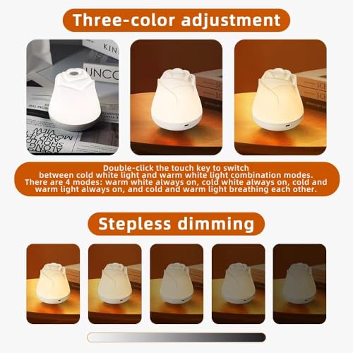 Lámpara de mesa de noche LED con control táctil y 7 colores RGB miniatura 5
