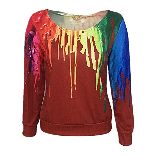 N\P Camiseta casual con estampado digital de graffiti para mujer