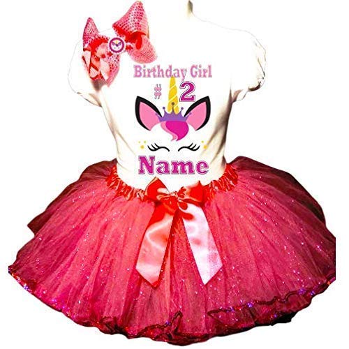UNICORN Dress 2nd Birthday Fuchsia Tutu 