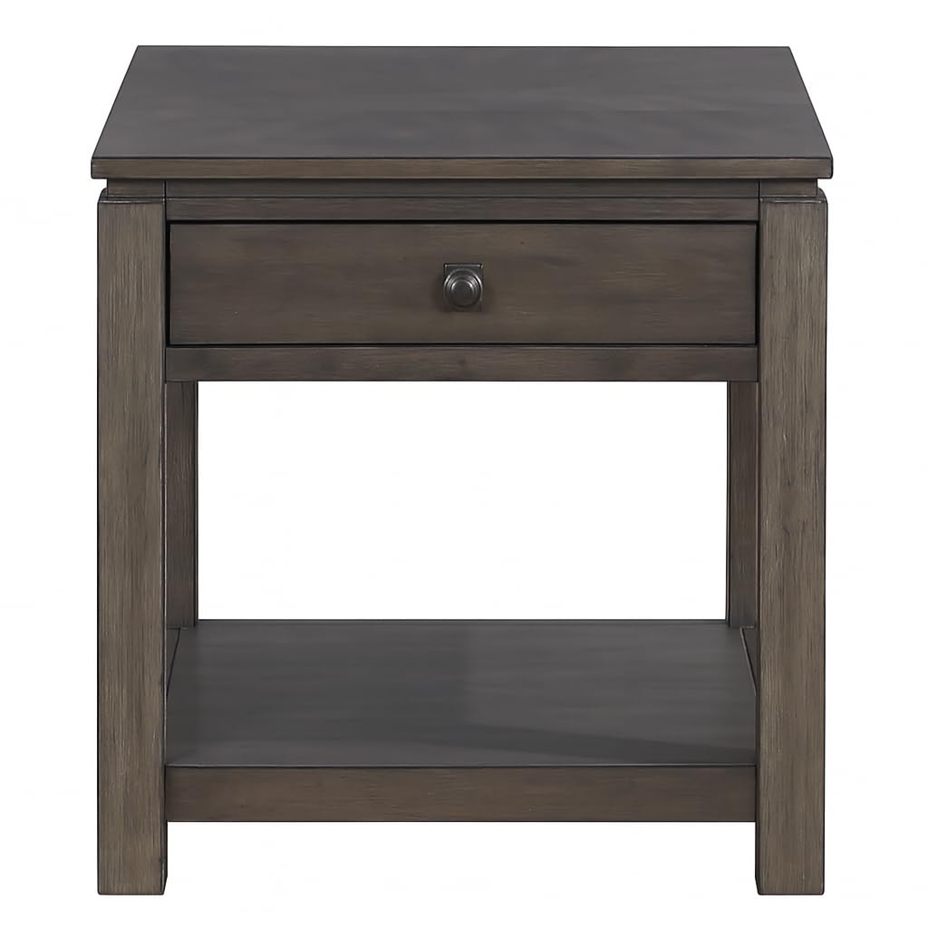 Sunset Trading Shades of Gray End Table, Weathered Grey