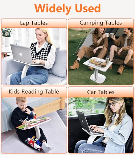 Image of Car Desk for Laptop Tablet iPad Book for Driver Passenger Seat | Detachable Angle Adjustable Car Seat Tray Table, Portable Laptop Stand for Car Vehicle Camping Travel, Easy Operation