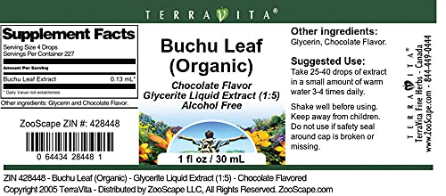 Miniatura 4 de TerraVita Hoja de Buchu (Orgánico) - Extracto líquido de glicerita (15) - Sabor a chocolate (1 fl oz, ZIN 428448)