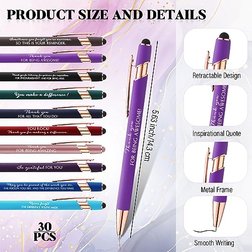 Image of Kosiz 60 Pcs Back to School Gift Bulk Small Inspirational Notebook with Thank You Pens for Employee Appreciation Gifts for Coworkers Volunteer Secretary Office Housekeeping Week