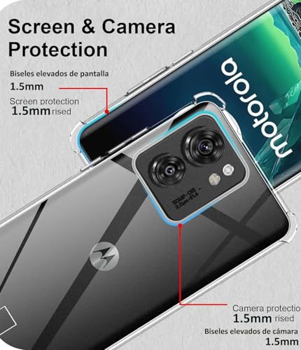 Image of REALCASE Silicone Moto Edge 40 5G Back Cover Case, Scratch Resistant Protective Crystal Clear Transparent Shock Proof Bumper Back Cover Case for Moto Edge 40 5G