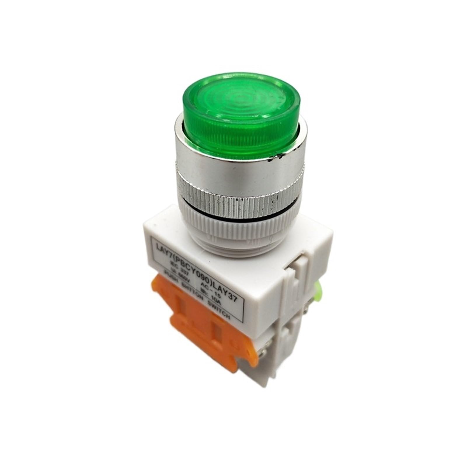Interruptor pulsador LAY37-11DN de 22 mm tipo boton con luz verde de 12V para electricidad 8