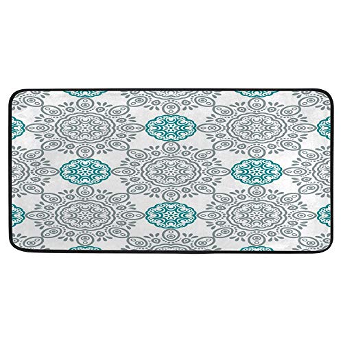 Alfombrillas de cocina acolchadas antideslizantes e impermeables estilo bohemio para interior 2