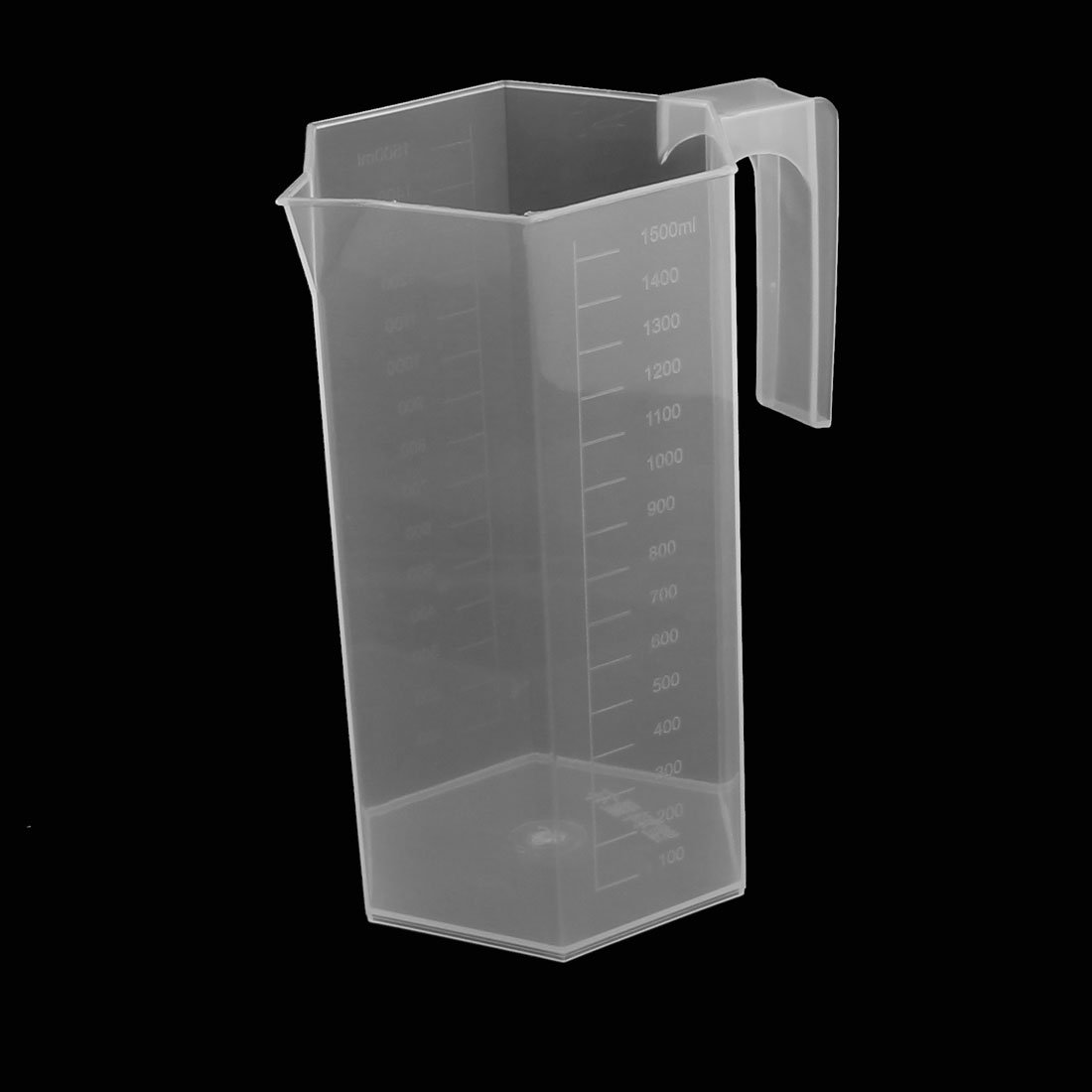 Aexit Kitchen Funnels 1500mL Square Plastic Measuring Cup Jug Pour Filtering Funnels Spout Container