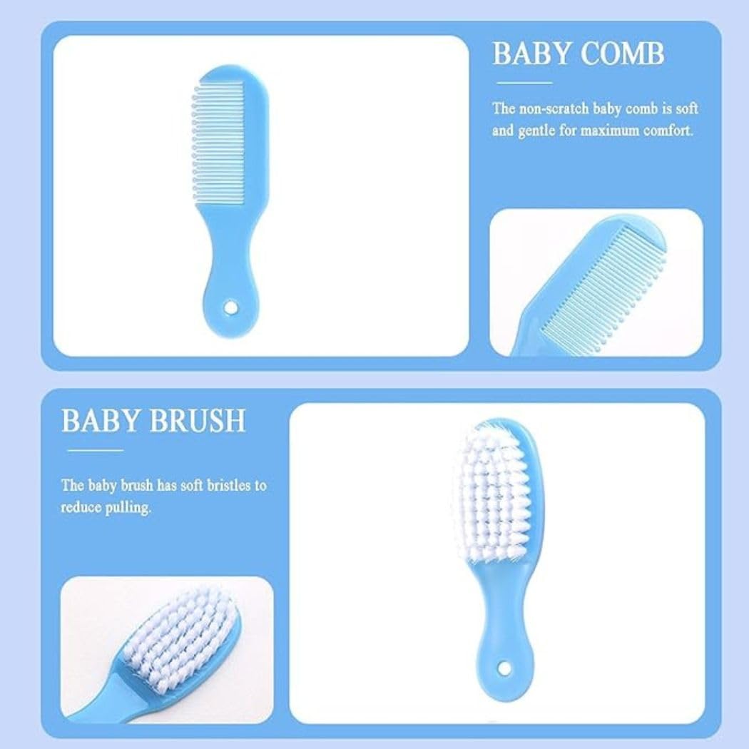 ROMYCRON Baby Care Kit for New Born 10 in 1 Baby Grooming Kit with Thermometer, Healthcare, Nail Cutter, Finger Brush, Hair Brush, Comb, Scissor Gift Set for Infants and Toddlers ROMYCRON Baby Care Kit for New Born 10 in 1 Baby Grooming Kit with Thermometer, Healthcare, Nail Cutter, Finger Brush, Hair Brush, Comb, Scissor Gift Set for Infants and Toddlers