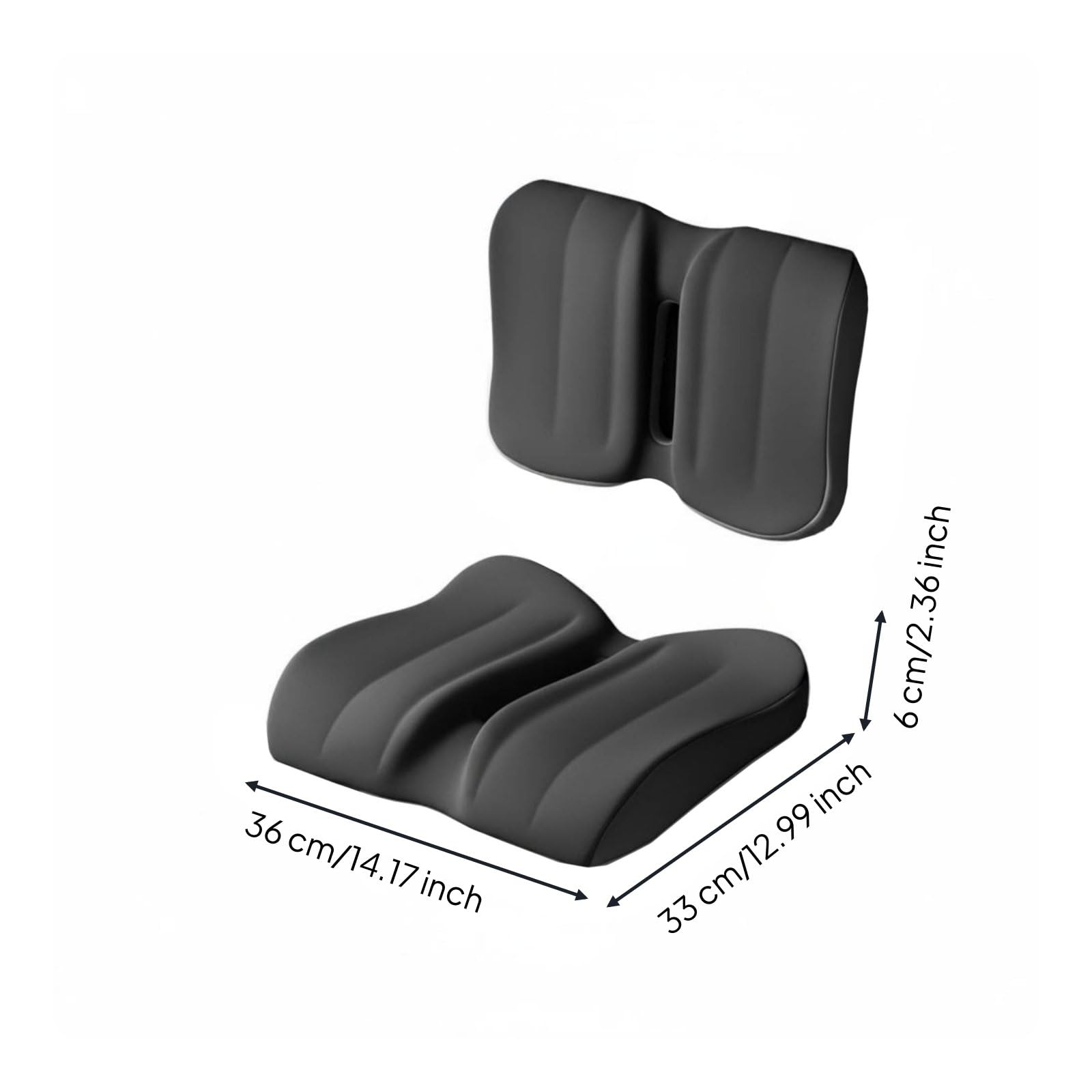 Cuscino Seduta Studente Cuscino Sedia Ergonomico Cuscino Postura Supporto Lombare Cuscino Coccige in Schiuma Memoria con Rivestimento Traspirante, Gray