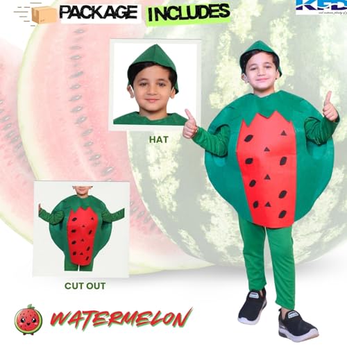 Image of Kaku Fancy Dresses Fruit and Vegetable Costume Paper Cutout with Cap For Kids | Healthy Food Costume For Boys & Girls (Tracksuit Not Included)