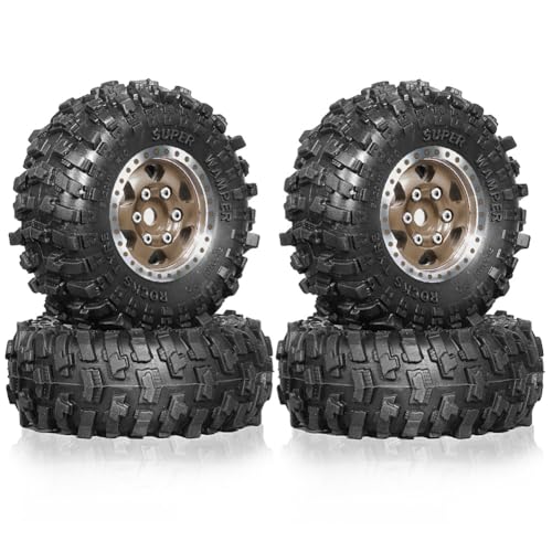 Pneus de roue 51 mm RC micro crawler TRX4M SCX24 AX24 jantes métal 4pcs