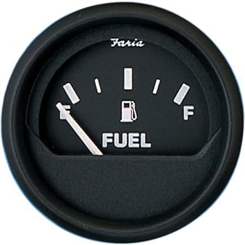 Faria Beede Instruments Faria Beede Faria 12801 Euro Fuel Level Gauge E-1/2-F - 2", Black