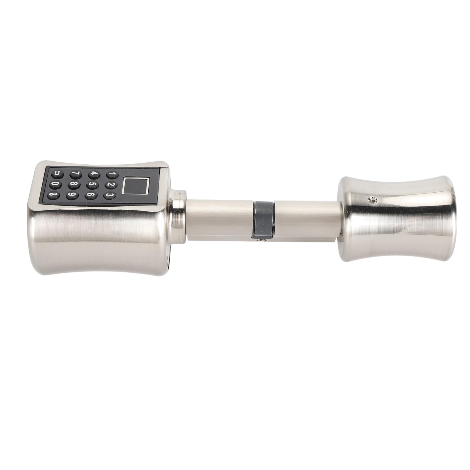 Generic Zamek Bębenkowy Bezkluczykowy Szybkie Odblokowanie Skaner Linii Papilarnych Stop Aluminium do Drzwi Antywłamaniowych w Domu (80mm/3,15 cala)