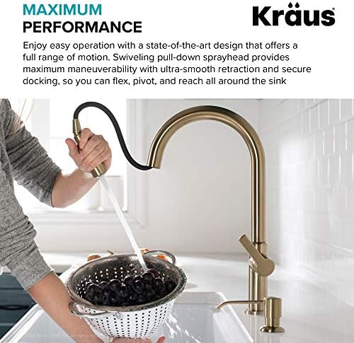 Kraus KPF-2820MB Oletto Single Handle Pull-Down Kitchen Faucet, 17 Inch, Matte Black - 4