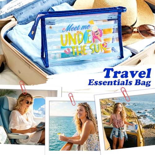 Image of COSHAYSOO Sunscreen Bag Clear Makeup Toiletry Pouch Beach Vacation Essentials for Women Teen Girls Trip Gifts Summer Pool Travel Must Have Accessories Waterproof Stuff