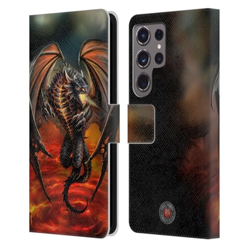Carcasa cuero Samsung S24 Ultra 5G funda libro con tarjetero Anne Stokes Lava Dragones