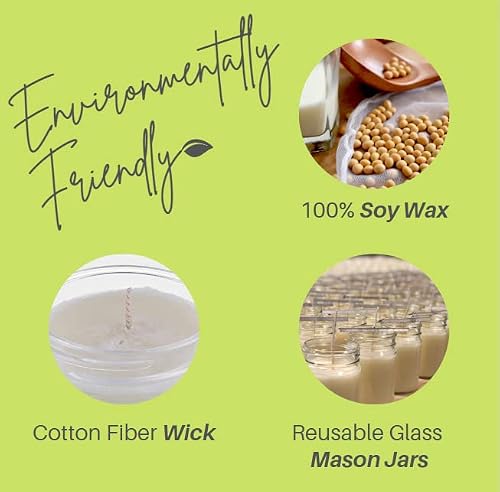 Nika's Home Lemongrass Kiwi Cassis Soy Candle 12Oz Mason Jar Non-Toxic White Soy Candle-Hand Poured Handmade, Long Burning 50-60 Hours Highly Scented All Natural, Clean Burning Gift Décor #TOP4