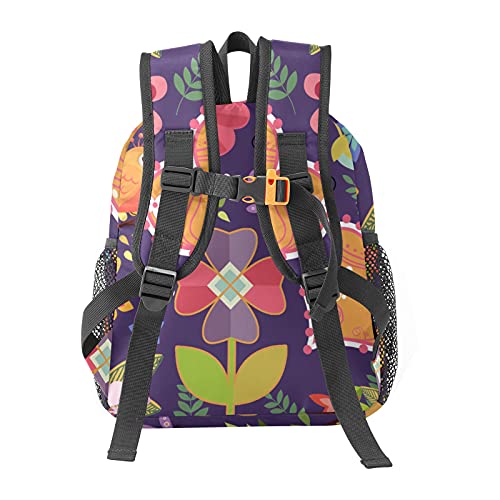 Flower Bird Heart Butterfly Personalized Kids Toddler Backpack for Boys Girls ,Custom Mini School Backpack Bags Kindergarten 10(L)*4(W)*12(H) inch3