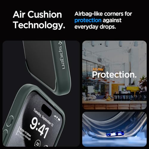 Image of Spigen for iPhone 15 Pro Max Case, Ultra Hybrid [No Magnet Ring][Anti-Yellowing] - Frost Green